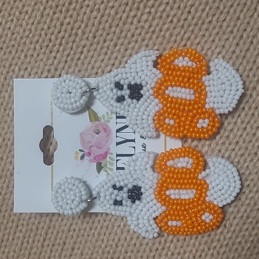 Seed Bead Ghost Earrings